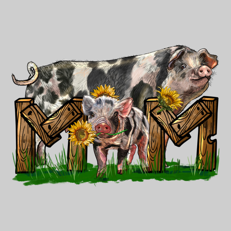 Western Mom With Spotted Pig And Baby Pig Premium Tee by LillyAllenDesigns | Teevron