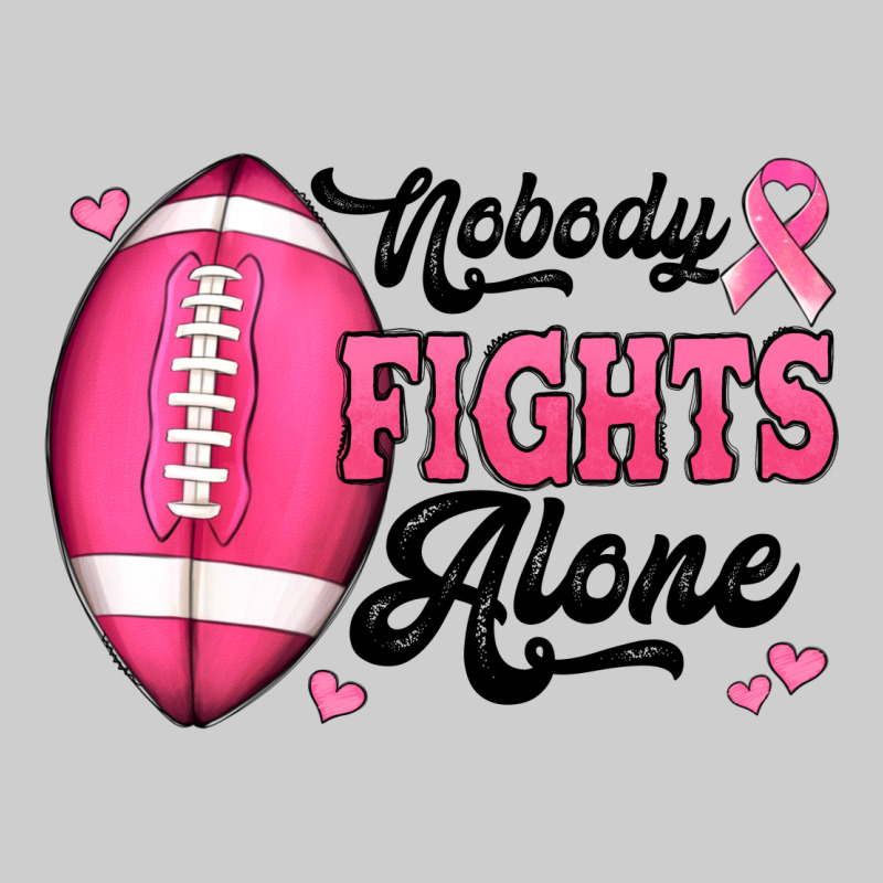 Nobody Fights Alone Pink Football Breast Cancer Awareness Premium Tee by Jasminsmagicworld | Teevron