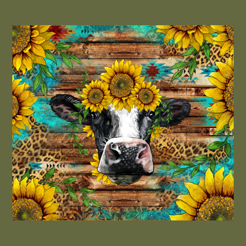 Holstein Cow With Sunflowers Long Sleeve Tee by BarkalooDesign | Teevron