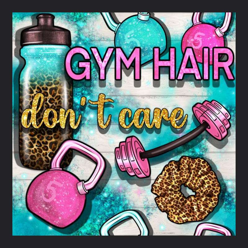 Gym Hair Don't Care Clasp And Water Bottle With Glitter Seamless Patte Vintage Tee by BundleAndBundleShop | Teevron