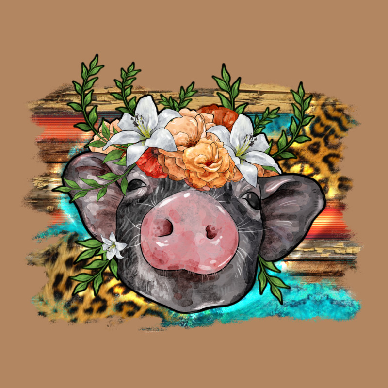 Baby Pig With Floral And Western Background Long Sleeve Tee by BarkalooDesign | Teevron