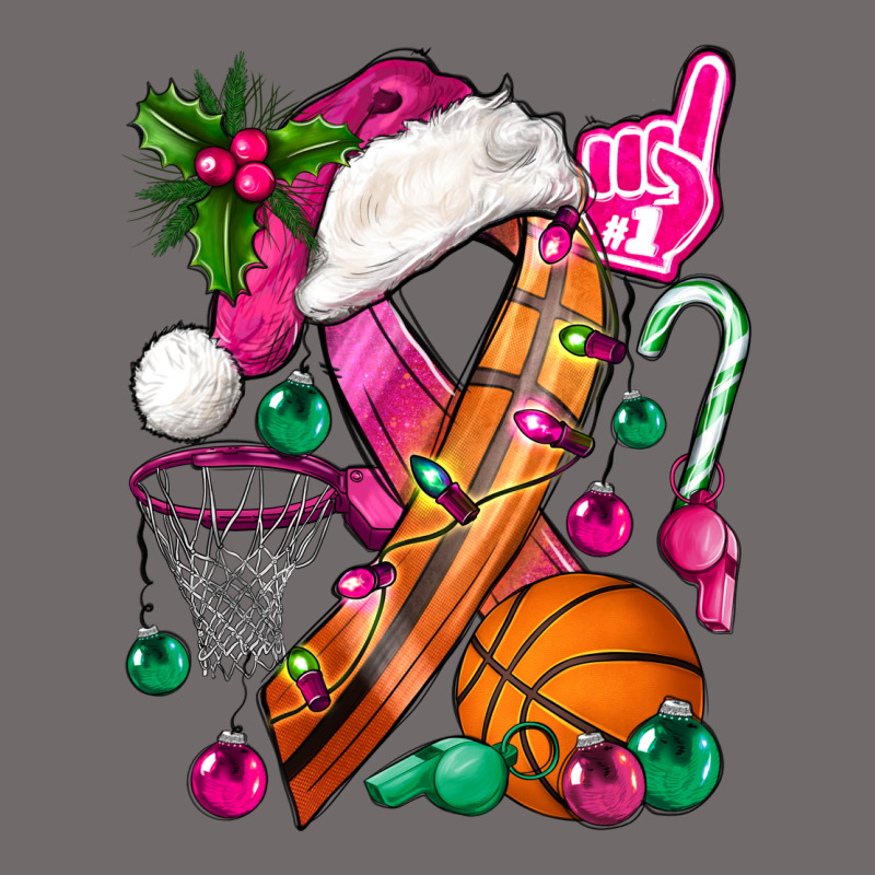 Pink Christmas Breast Cancer Ribbon Basketball Urban Heavy Tee by BundleAndBundleShop | Teevron