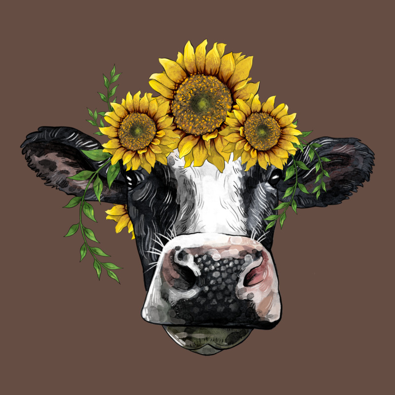 Holstein Cow With Sunflower Long Sleeve Tee by BarkalooDesign | Teevron