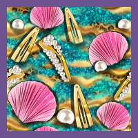 Hair Clasp And Sea Shells With Leopard Beach Seamless Pattern Bbs Vintage Tee | Teevron