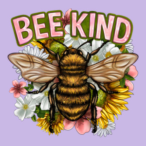 Bee Kind Heavy Core Tee Designed By Nancycooperartshop