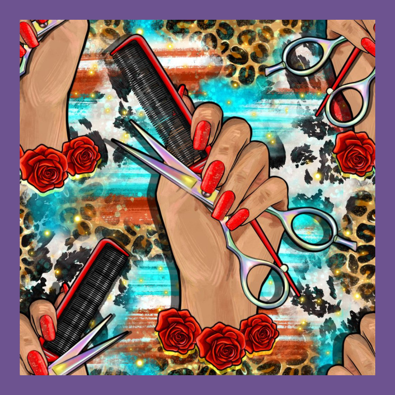 Hairdresser Hand Scissors And Roses With Serape Leopard And Cowhide Se Vintage Tee by BundleAndBundleShop | Teevron