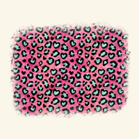 Pink Glitter Leopard With Heart Background Premium Hoodie | Teevron