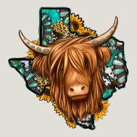 Texas Map Long Haired Shaggy Cow Heavy Core Tee | Teevron