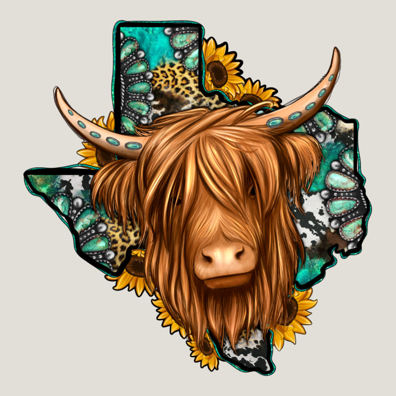 Texas Map Long Haired Shaggy Cow Heavy Core Tee by Jasminsmagicworld | Teevron