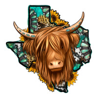 Texas map long haired shaggy cow | Teevron