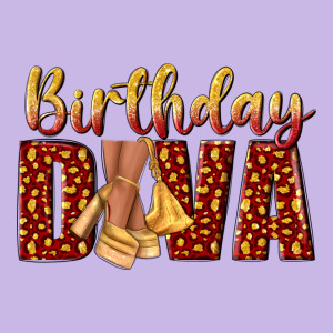 Birthday Diva Heavy Core Tee Designed By Nancycooperartshop
