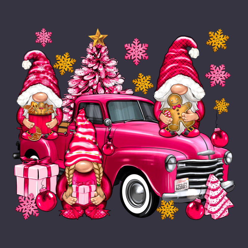 Pink Christmas Gnomes Truck Vintage Hoodie by NancyCooperArtShop | Teevron