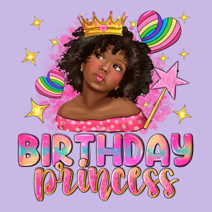 Birthday Princess With Afro Girl Heavy Core Tee Designed By Nancycooperartshop