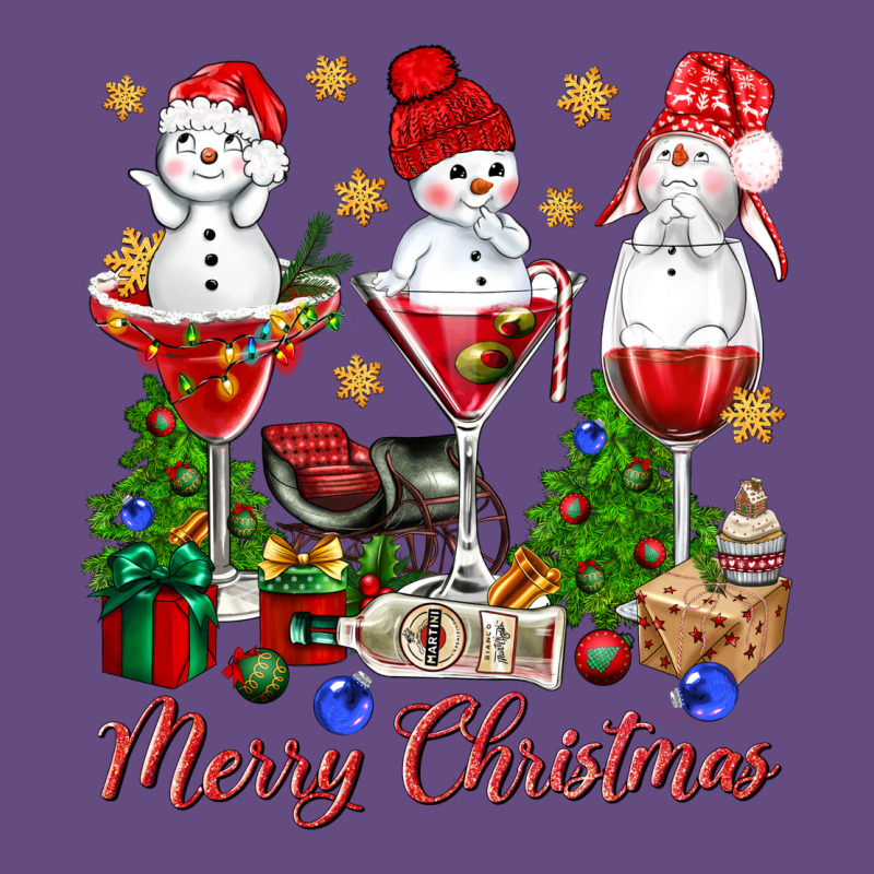 Merry Christmas Wine And Cocktails Vintage Hoodie by NancyCooperArtShop | Teevron