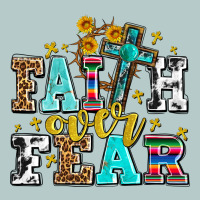 Faith Over Fear With Cross And Sunflowers Heavy Core Tee | Teevron