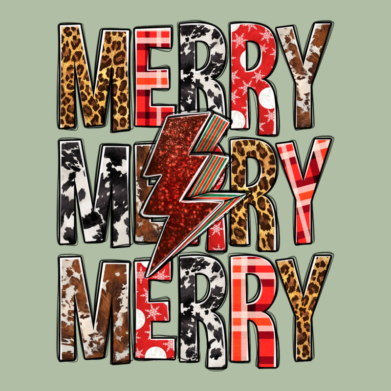 Merry Merry Merry Christmas Lightning Bolt Urban Heavy Tee by BundleAndBundleShop | Teevron