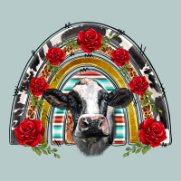 Black And White Baby Cow Floral Rose Rainbow Heavy Core Tee | Teevron