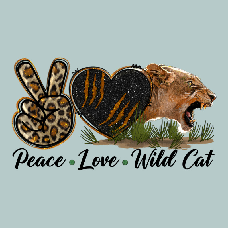 Peace Love Wild Cat Head Heavy Core Tee by LillyAllenDesigns | Teevron