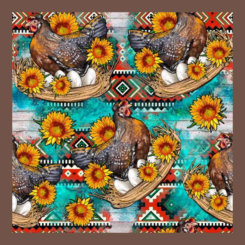 Chicken With Eggs And Sunflowers Seamles Pattern Premium Sweatshirt by FaDigitalArtStudio | Teevron