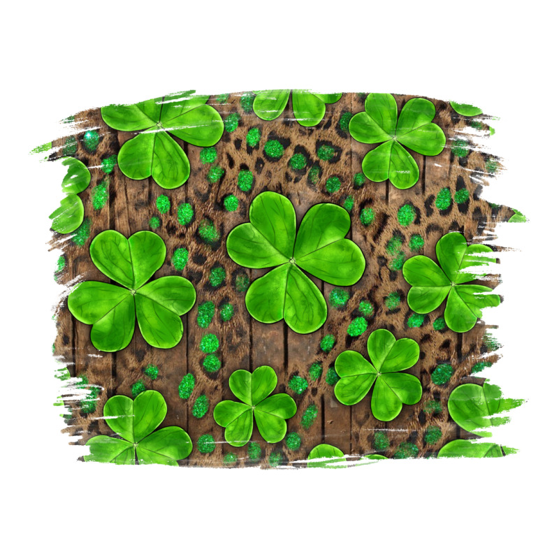 St Patrick's Day Shamrock And Leopard Distressed Ladies Tee by RanaPortraitStore | Teevron