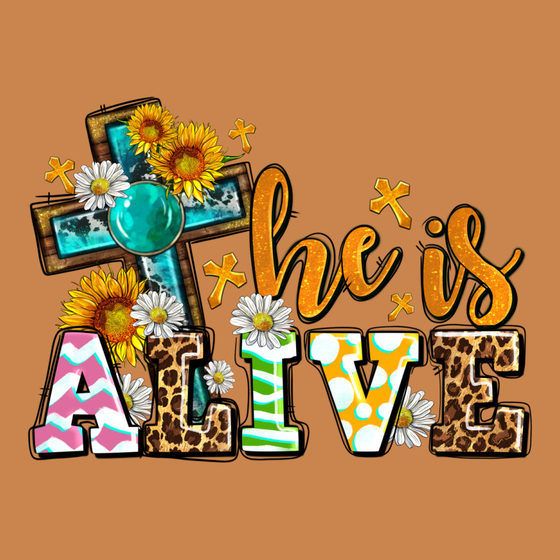 Easter Day He Is Alive With Cross Heavyweight Hoodie by OliviaCreatesArt | Teevron