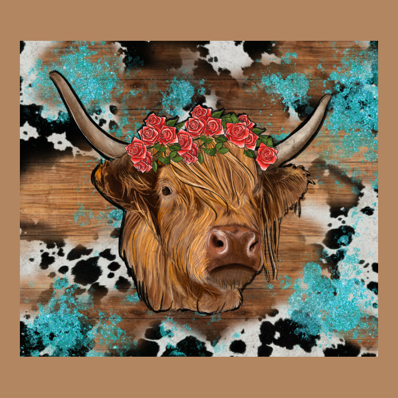 Western Roses Cow Long Sleeve Tee by RanaPortraitStore | Teevron