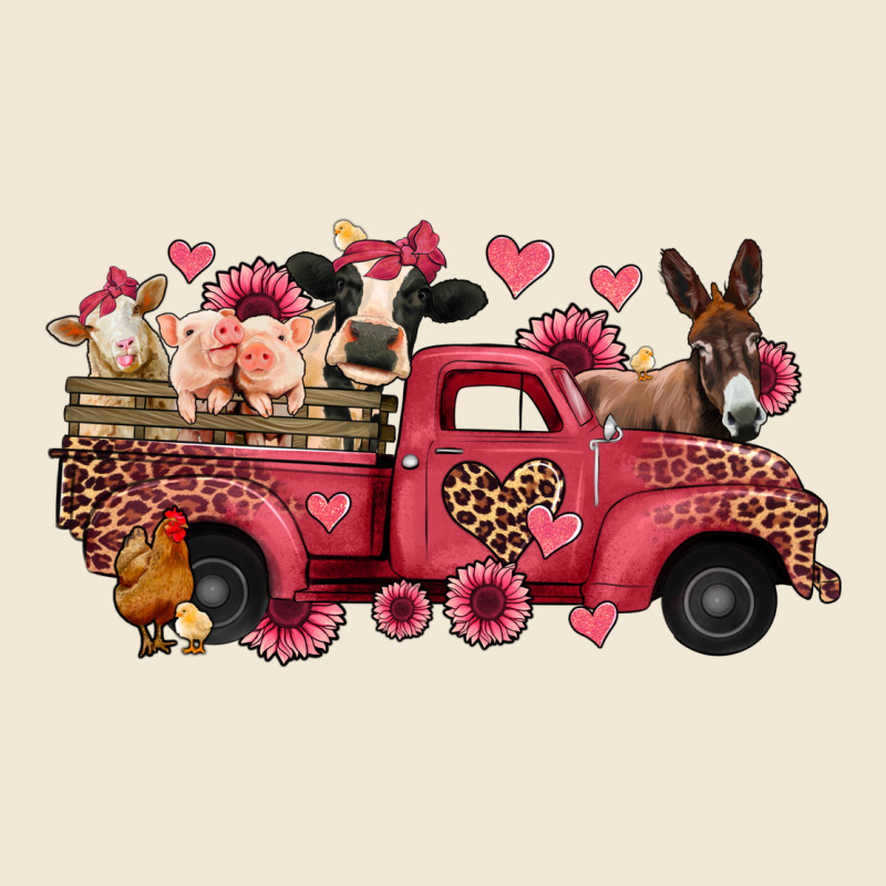 Valentines Day Leopard Farm Animals Truck Ladies Tee by Jasminsmagicworld | Teevron