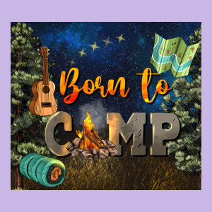 Born To Camp Heavy Core Tee Designed By Nancycooperartshop