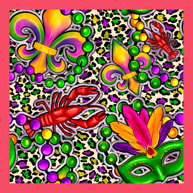 Mardi Gras Crawfish Leopard  Seamless Pattern Premium Sweatshirt by FaDigitalArtStudio | Teevron