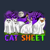 Cat Sheet Ghost Cats Halloween Zipper Hoodie | Teevron