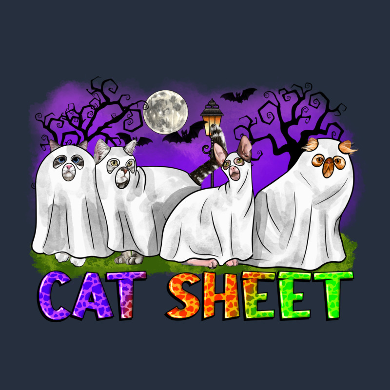 Cat Sheet Ghost Cats Halloween Zipper Hoodie by CowGirlArtShop | Teevron