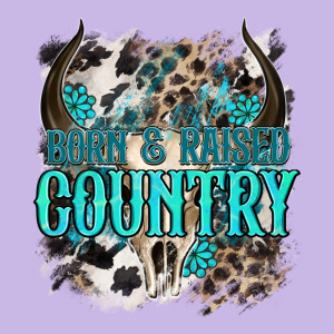 Born  Raised Country Heavy Core Tee Designed By Nancycooperartshop