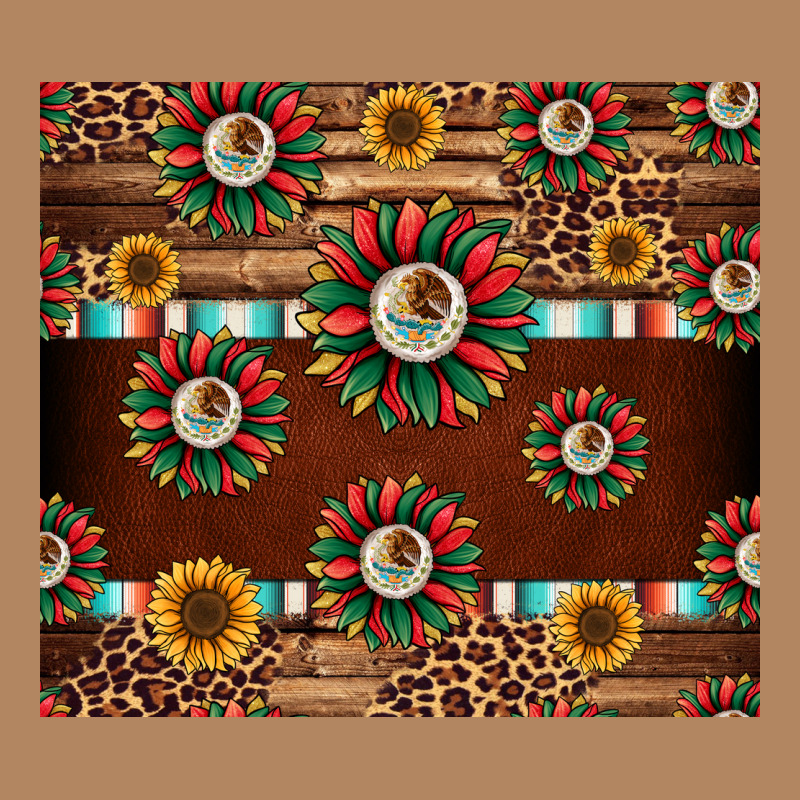 Seamless Mexican Sunflower Tumbler Design Long Sleeve Tee by Jasminsmagicworld | Teevron