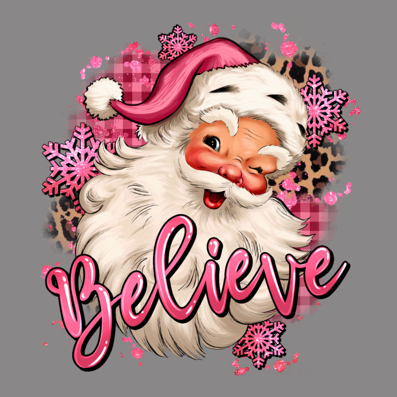 Believe Pink Christmas Santa Claus Vintage Tee by MaliasSmallBusiness | Teevron