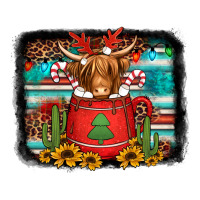 Hot Coco Christmas Highland Cow With Background Premium Tee | Teevron