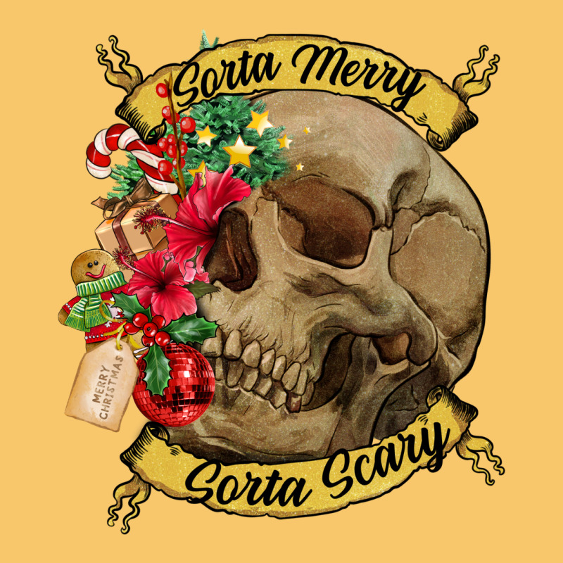 Sorta Merry Sorta Scary Skull Vintage Hoodie by NancyCooperArtShop | Teevron