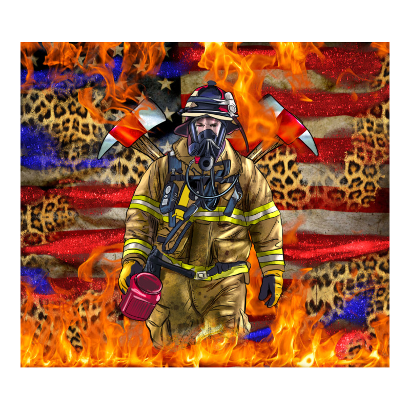 Western Firefighter With American Premium Tee by LillyAllenDesigns | Teevron