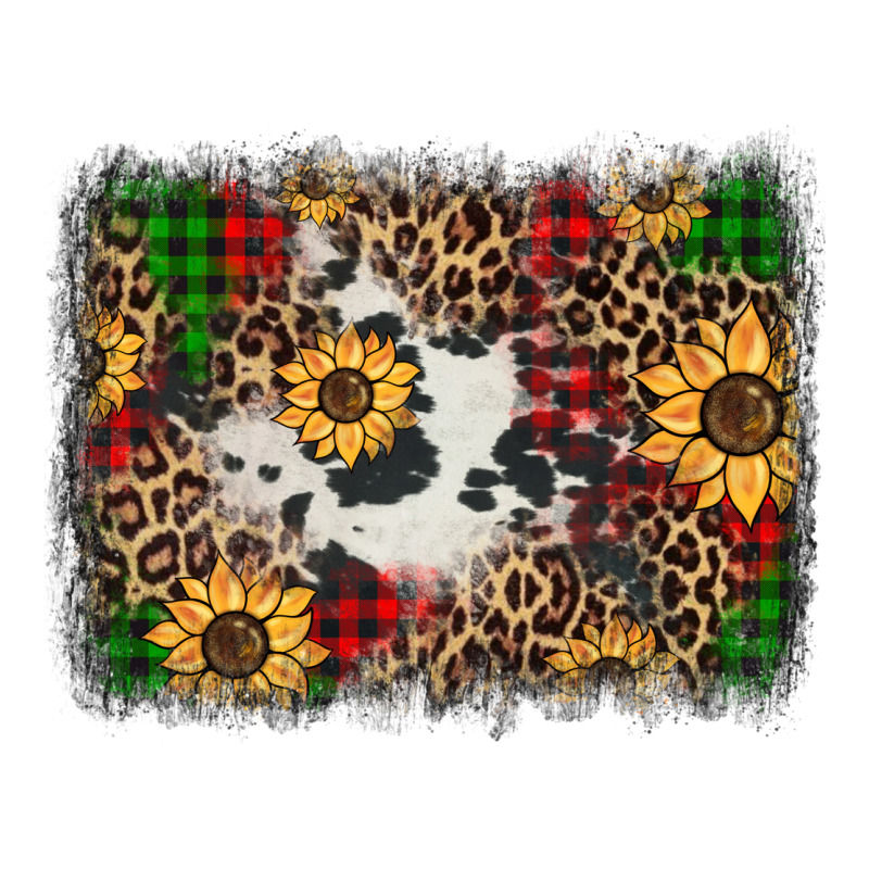 Distressed Christmas Sunflowers Leopard Cowhide Background Premium Tee by Jasminsmagicworld | Teevron