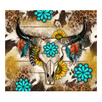 cowhide leopard bull skull gemstone | Teevron