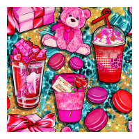 valentines day with love coffee cups  seamless pattern bbs | Teevron