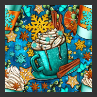 winter coffee cups and snow with plaid seamless pattern bbs | Teevron