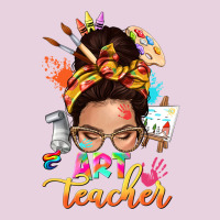 Art Teacher Messy Bun Ladies Tee | Teevron