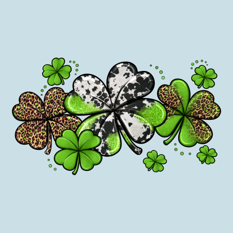 Western Cowhide Leopard Glitter Shamrocks Ladies Tee by Jasminsmagicworld | Teevron