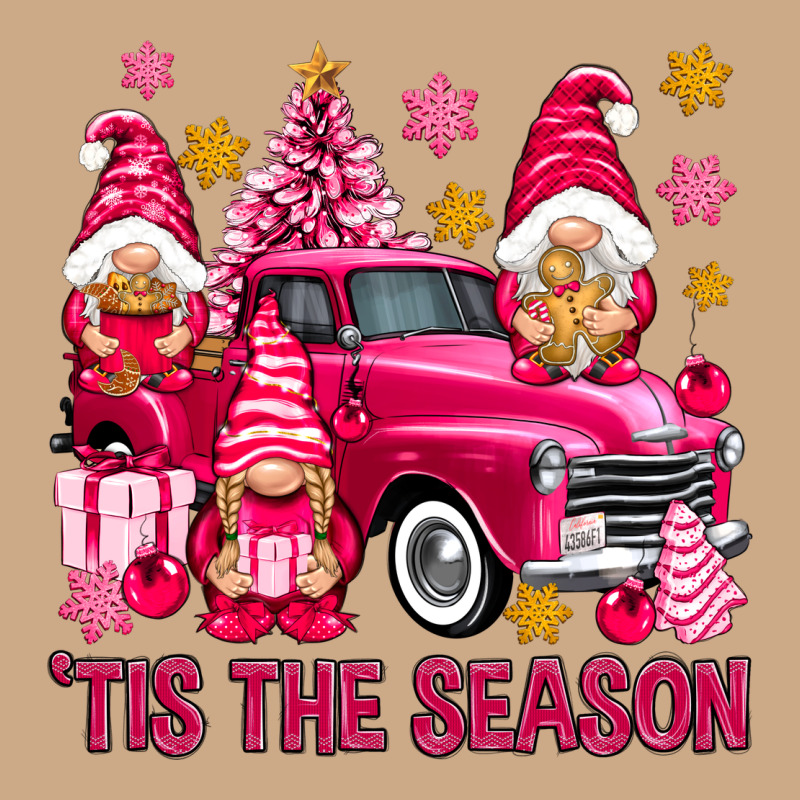 Tis' The Season Pink Christmas Gnomes Truck Vintage Hoodie by NancyCooperArtShop | Teevron