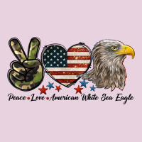 Peace Love American White Sea Eagle Ladies Tee | Teevron