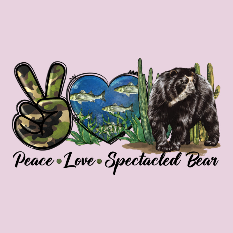 Peace Love Spectacled Bear Ladies Tee by LillyAllenDesigns | Teevron