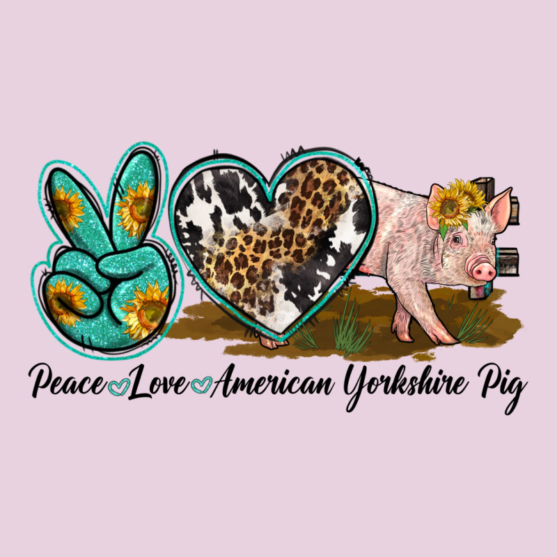Peace Love Yorkshire Pig Ladies Tee by LillyAllenDesigns | Teevron