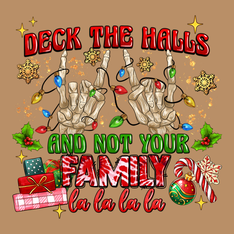Deck The Halls And Not Your Family Vintage Hoodie by MaliasSmallBusiness | Teevron