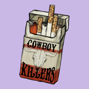 Cowboy Killers Cigarette Package Heavy Core Tee Designed By Nancycooperartshop