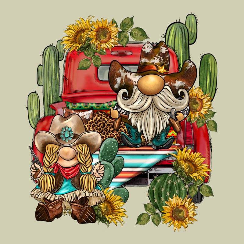 Western Gnome Truck Cactus Sunflower Heavy Core Tee by BarkalooDesign | Teevron